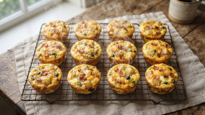 Easy freezer breakfast ideas — protein-packed egg muffin cups fresh from the oven