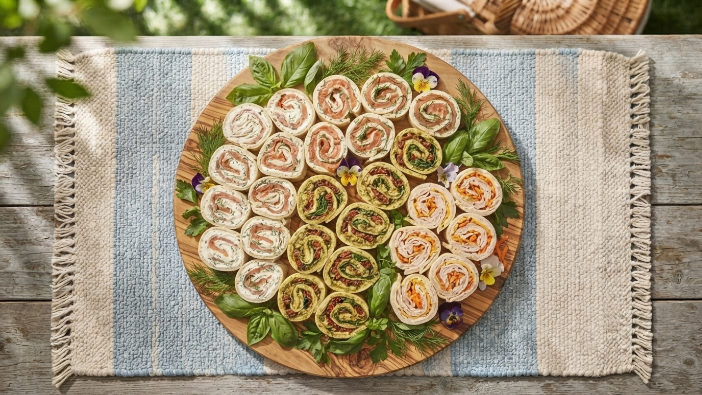 Pinwheel sandwiches, a popular make ahead picnic food idea for families
